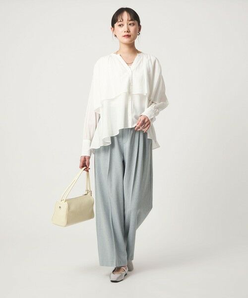 green label relaxing / グリーンレーベル リラクシング シャツ・ブラウス | ［size SHORTあり］ボイル レイヤー ギャザー ブラウス | 詳細4