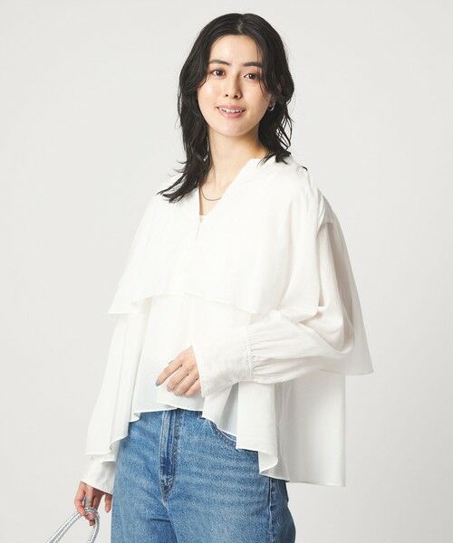 green label relaxing / グリーンレーベル リラクシング シャツ・ブラウス | ［size SHORTあり］ボイル レイヤー ギャザー ブラウス | 詳細5