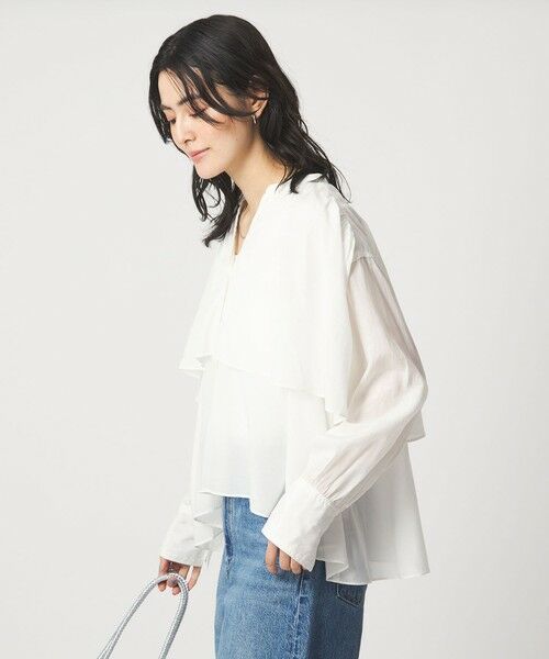 green label relaxing / グリーンレーベル リラクシング シャツ・ブラウス | ［size SHORTあり］ボイル レイヤー ギャザー ブラウス | 詳細6