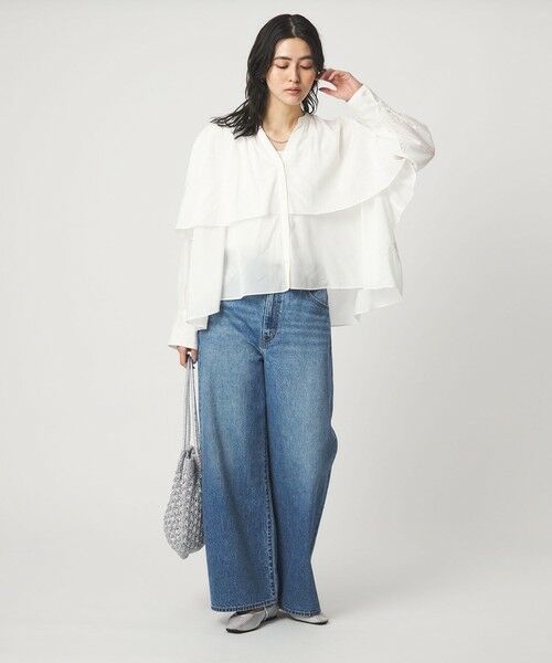 green label relaxing / グリーンレーベル リラクシング シャツ・ブラウス | ［size SHORTあり］ボイル レイヤー ギャザー ブラウス | 詳細8