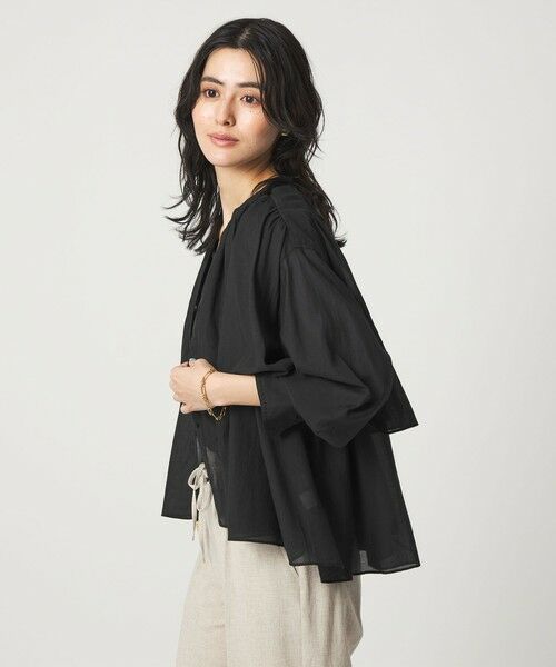 green label relaxing / グリーンレーベル リラクシング シャツ・ブラウス | ［size SHORTあり］ボイル レイヤー ギャザー ブラウス | 詳細9