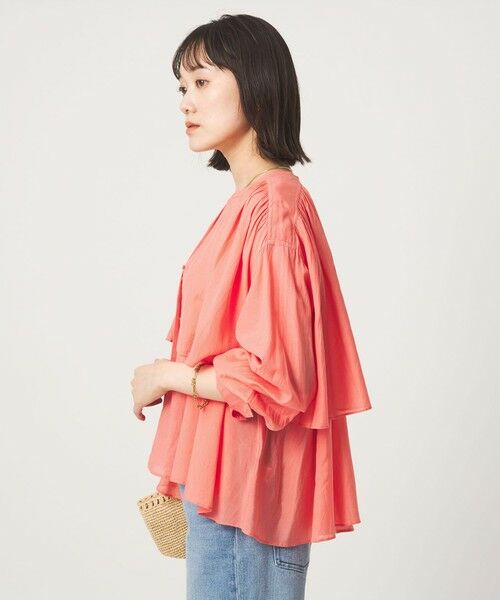 green label relaxing / グリーンレーベル リラクシング シャツ・ブラウス | ［size SHORTあり］ボイル レイヤー ギャザー ブラウス | 詳細13