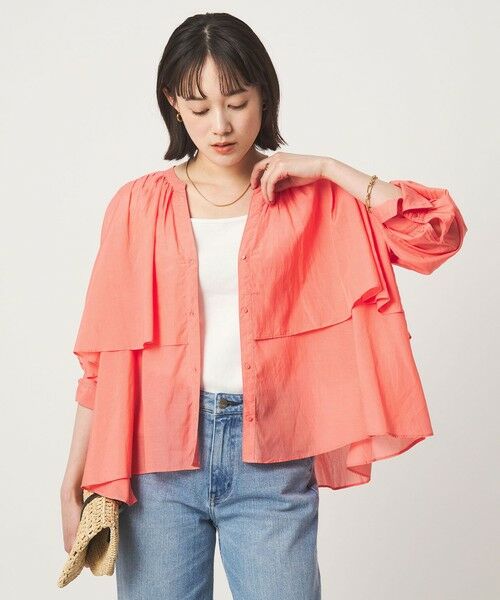 green label relaxing / グリーンレーベル リラクシング シャツ・ブラウス | ［size SHORTあり］ボイル レイヤー ギャザー ブラウス | 詳細14