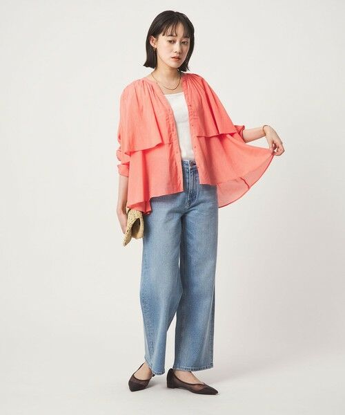 green label relaxing / グリーンレーベル リラクシング シャツ・ブラウス | ［size SHORTあり］ボイル レイヤー ギャザー ブラウス | 詳細16