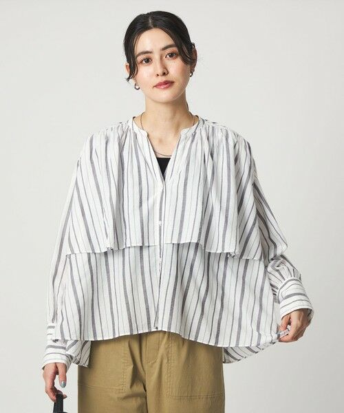 green label relaxing / グリーンレーベル リラクシング シャツ・ブラウス | ［size SHORTあり］ボイル レイヤー ギャザー ブラウス | 詳細25