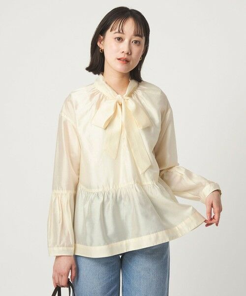 green label relaxing / グリーンレーベル リラクシング シャツ・ブラウス | 【別注】＜dahl'ia＞シアー ボウタイ ブラウス | 詳細1