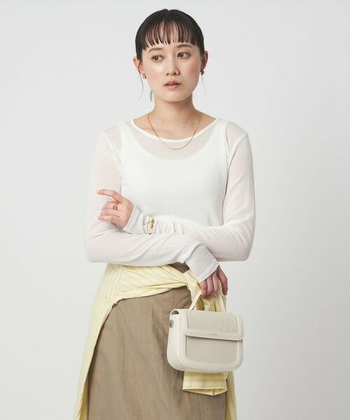 green label relaxing / グリーンレーベル リラクシング カットソー | レディ シアー クルーネック カットソー | 詳細1