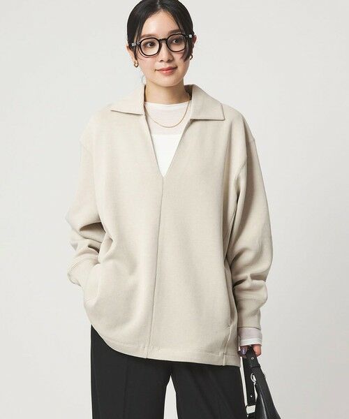 green label relaxing / グリーンレーベル リラクシング カットソー | 【WEB限定】＜at ease＞ダブルフェイス エリツキ プルオーバー カットソー | 詳細6