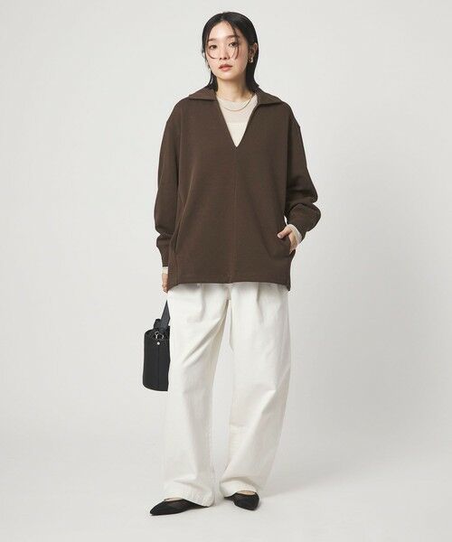 green label relaxing / グリーンレーベル リラクシング カットソー | 【WEB限定】＜at ease＞ダブルフェイス エリツキ プルオーバー カットソー | 詳細29