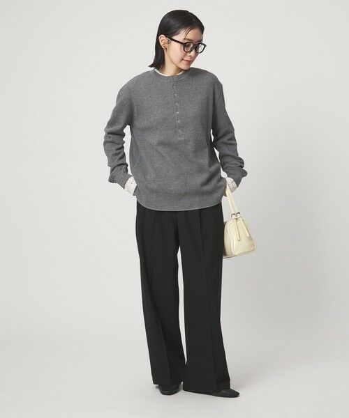 green label relaxing / グリーンレーベル リラクシング カットソー | 【WEB限定】＜at ease＞ワッフル ヘンリーネック ロングスリーブ カットソー | 詳細8