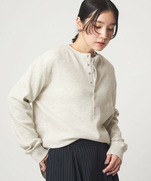 green label relaxing / グリーンレーベル リラクシング カットソー | 【WEB限定】＜at ease＞ワッフル ヘンリーネック ロングスリーブ カットソー | 詳細9