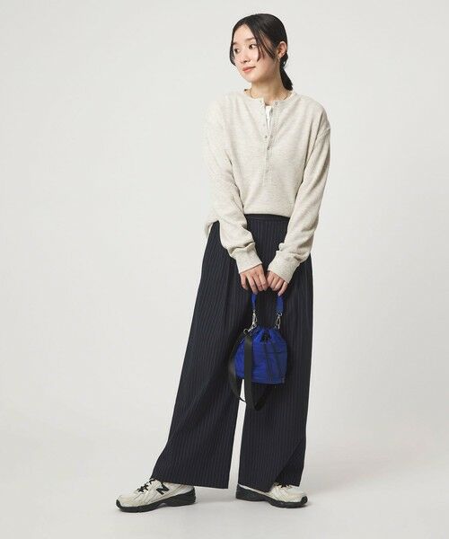 green label relaxing / グリーンレーベル リラクシング カットソー | 【WEB限定】＜at ease＞ワッフル ヘンリーネック ロングスリーブ カットソー | 詳細10