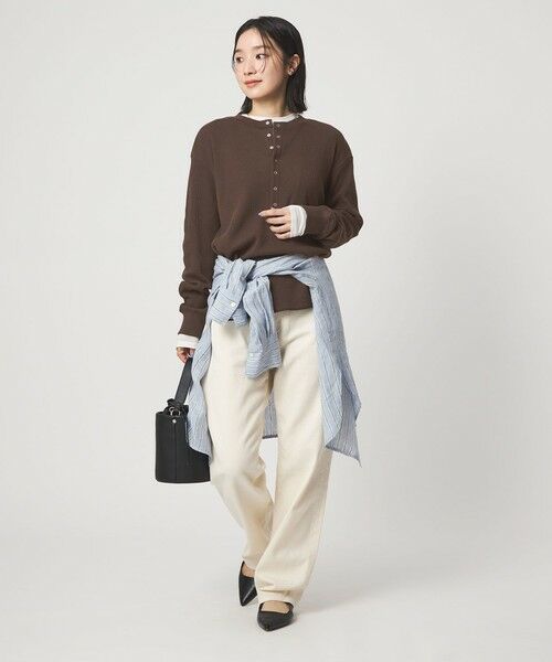 green label relaxing / グリーンレーベル リラクシング カットソー | 【WEB限定】＜at ease＞ワッフル ヘンリーネック ロングスリーブ カットソー | 詳細17