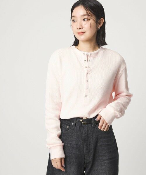 green label relaxing / グリーンレーベル リラクシング カットソー | 【WEB限定】＜at ease＞ワッフル ヘンリーネック ロングスリーブ カットソー | 詳細13