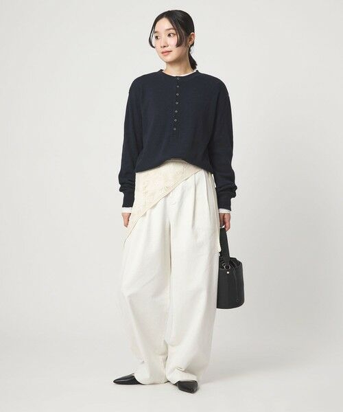 green label relaxing / グリーンレーベル リラクシング カットソー | 【WEB限定】＜at ease＞ワッフル ヘンリーネック ロングスリーブ カットソー | 詳細26