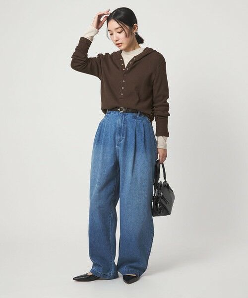 green label relaxing / グリーンレーベル リラクシング カットソー | 【WEB限定】＜at ease＞ワッフル フード ロングスリーブ カットソー | 詳細30