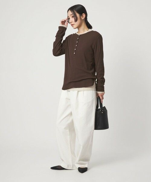 green label relaxing / グリーンレーベル リラクシング カットソー | 【WEB限定】＜at ease＞シアーテレコ ヘンリーネック カットソー | 詳細30