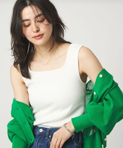 green label relaxing / グリーンレーベル リラクシング タンクトップ | デコルテ フライス タンクトップ 抗菌 | 詳細2