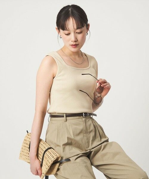 green label relaxing / グリーンレーベル リラクシング タンクトップ | デコルテ フライス タンクトップ 抗菌 | 詳細9