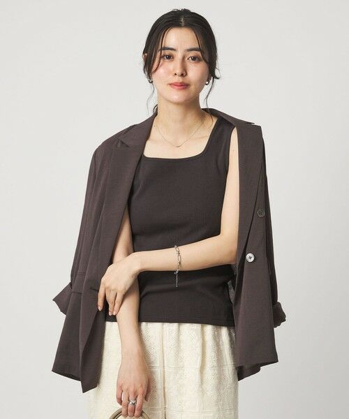 green label relaxing / グリーンレーベル リラクシング タンクトップ | デコルテ フライス タンクトップ 抗菌 | 詳細13