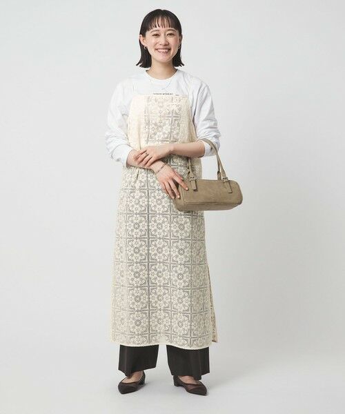 green label relaxing / グリーンレーベル リラクシング ミニ丈・ひざ丈ワンピース | シアー レース キャミソール ワンピース | 詳細1