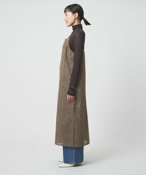 green label relaxing / グリーンレーベル リラクシング ミニ丈・ひざ丈ワンピース | シアー レース キャミソール ワンピース | 詳細10