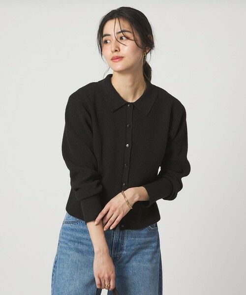 green label relaxing / グリーンレーベル リラクシング カーディガン・ボレロ | ブークレ ポロカーディガン ウォッシャブル | 詳細7