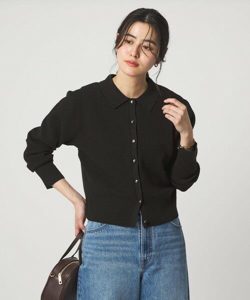 green label relaxing / グリーンレーベル リラクシング カーディガン・ボレロ | ブークレ ポロカーディガン ウォッシャブル | 詳細8