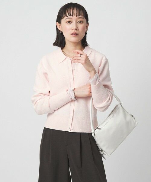 green label relaxing / グリーンレーベル リラクシング カーディガン・ボレロ | ブークレ ポロカーディガン ウォッシャブル | 詳細14