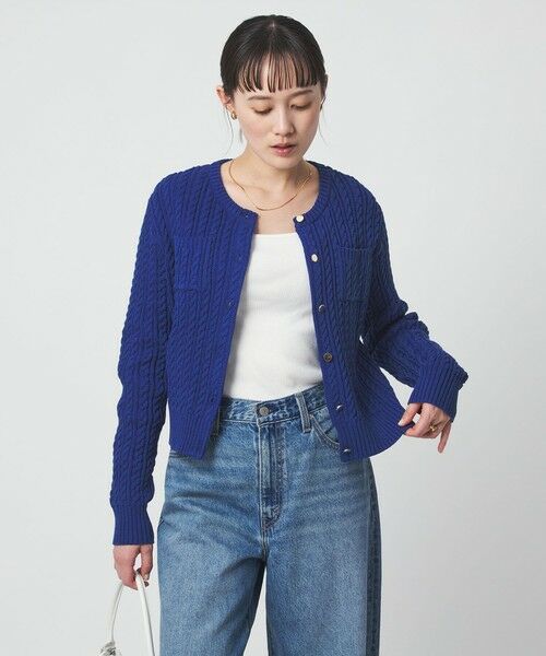 green label relaxing / グリーンレーベル リラクシング カーディガン・ボレロ | ケーブル ニット カーディガン ウォッシャブル | 詳細7
