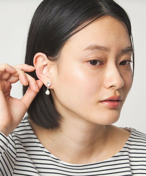green label relaxing / グリーンレーベル リラクシング ピアス・イヤリング | 淡水パール＆プレート イヤリング | 詳細5