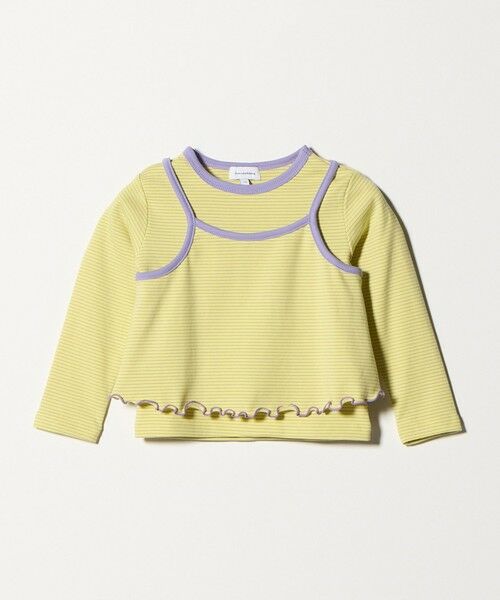 green label relaxing / グリーンレーベル リラクシング カットソー | ボーダーTシャツ＋キャミソール セット / キッズ 100cm-130cm（YELLOW）