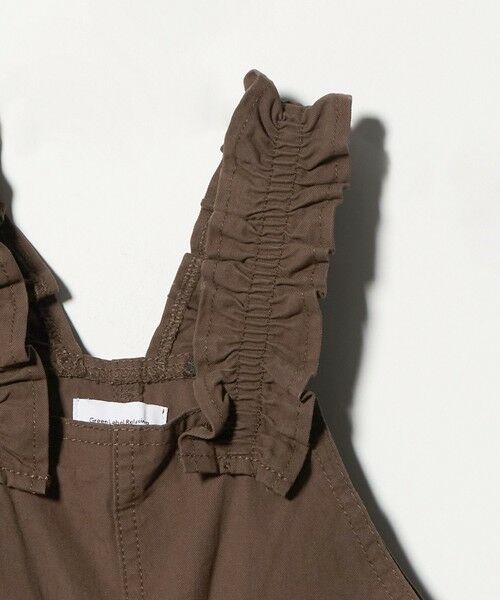 green label relaxing / グリーンレーベル リラクシング ロング・マキシ丈ワンピース | ツイル フリル サロペット / キッズ 100cm-130cm | 詳細11