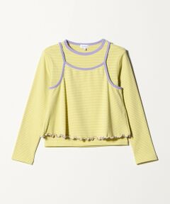 green label relaxing / グリーンレーベル リラクシング カットソー | ボーダーTシャツ＋キャミソール セット / キッズ 140cm-160cm