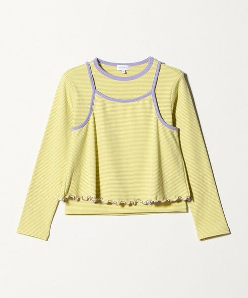 green label relaxing / グリーンレーベル リラクシング カットソー | ボーダーTシャツ＋キャミソール セット / キッズ 140cm-160cm（YELLOW）