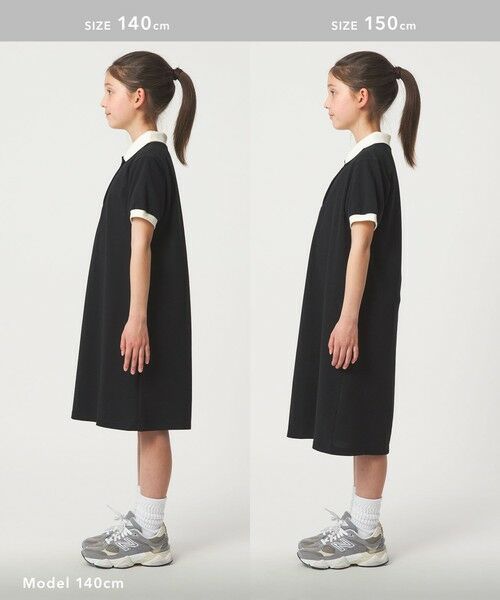 green label relaxing / グリーンレーベル リラクシング ロング・マキシ丈ワンピース | バイカラー カノコ ポロワンピース / キッズ  140cm-160cm | 詳細3