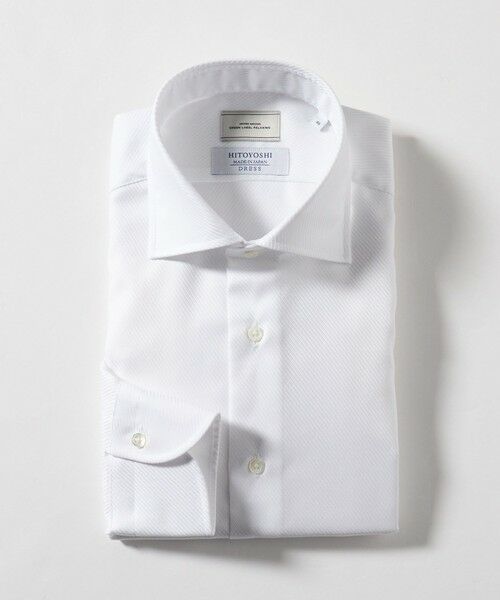 green label relaxing / グリーンレーベル リラクシング シャツ・ブラウス | MADE BY HITOYOSHI ツイル ワイドカラー ドレスシャツ（WHITE）