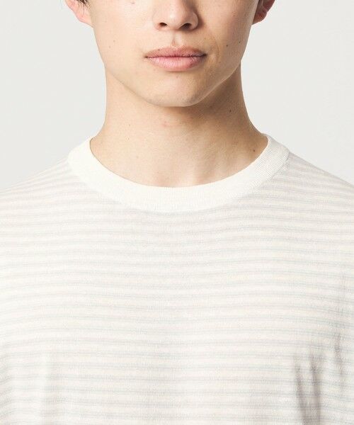green label relaxing / グリーンレーベル リラクシング ニット・セーター | リネン ポリエステル ボーダー クルーネック 半袖 ニット -ウォッシャブル- | 詳細7