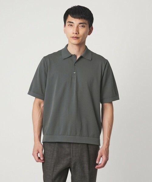 green label relaxing / グリーンレーベル リラクシング ニット・セーター | ＜SLOANE＞18G PCC ポロシャツ（DK.GRAY）