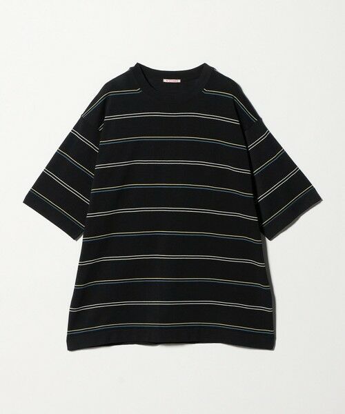 green label relaxing / グリーンレーベル リラクシング ニット・セーター | ＜RYE TENDER＞CENTRE TEE BORDER センターT ボーダー ニットT 半袖ニット（BLACK）