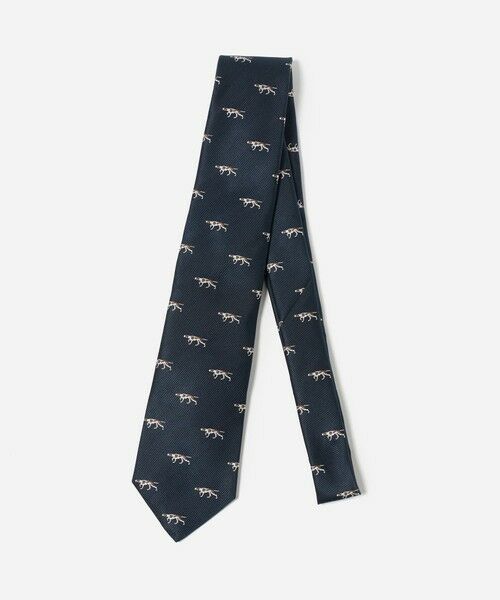 green label relaxing / グリーンレーベル リラクシング ネクタイ | GLR ジャパン タンゴ 8.0cm モチーフ2 犬柄 ネクタイ（NAVY）