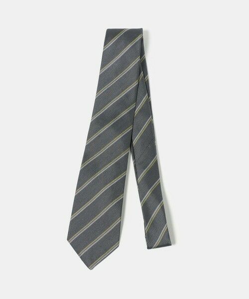 green label relaxing / グリーンレーベル リラクシング ネクタイ | GLR シルク3 8.0cm ストライプ1 ネクタイ（MD.GRAY）