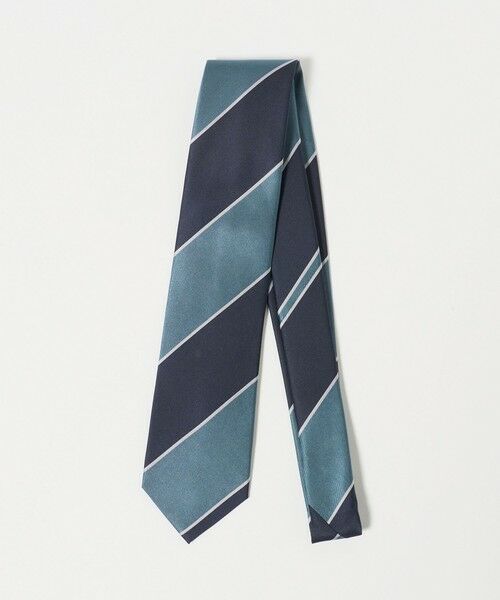 green label relaxing / グリーンレーベル リラクシング ネクタイ | GLR シルク4 8.0cm ストライプ1 ネクタイ（NAVY）