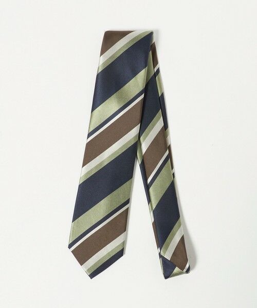 green label relaxing / グリーンレーベル リラクシング ネクタイ | GLR シルク4 8.0cm ストライプ2 ネクタイ（DK.BROWN）