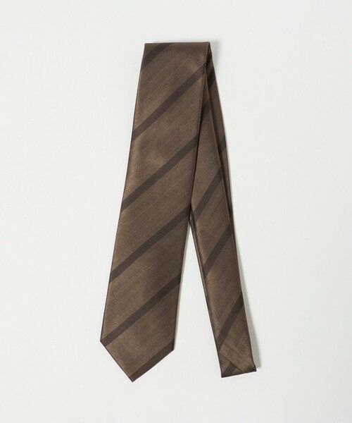 green label relaxing / グリーンレーベル リラクシング ネクタイ | GLR シルク4 8.0cm ストライプ3 ネクタイ（DK.BROWN）
