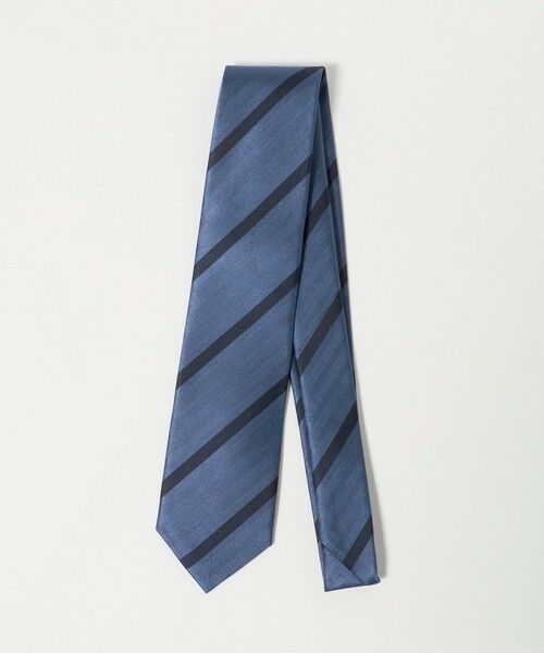 green label relaxing / グリーンレーベル リラクシング ネクタイ | GLR シルク4 8.0cm ストライプ3 ネクタイ（NAVY）