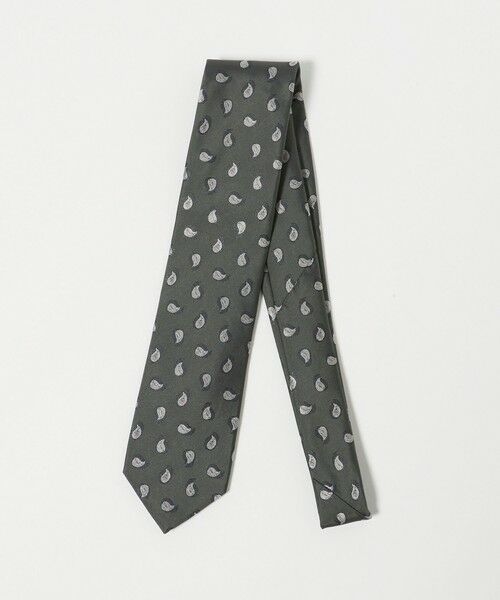 green label relaxing / グリーンレーベル リラクシング ネクタイ | GLR シルク4 8.0cm ペイズリー ネクタイ（OLIVE）