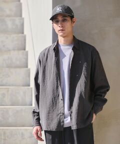 green label relaxing / グリーンレーベル リラクシング シャツ・ブラウス | フィブリル ストライプ柄 長袖 ボックス シャツ