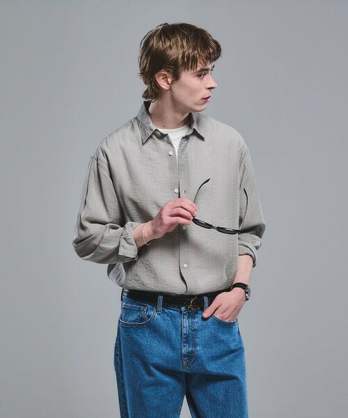 green label relaxing / グリーンレーベル リラクシング シャツ・ブラウス | フィブリル ストライプ柄 長袖 ボックス シャツ | 詳細3