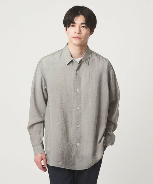 green label relaxing / グリーンレーベル リラクシング シャツ・ブラウス | フィブリル ストライプ柄 長袖 ボックス シャツ | 詳細2